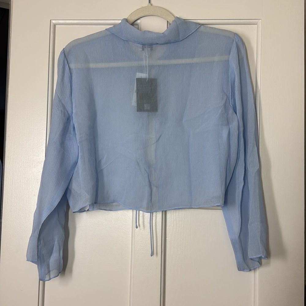 J.Crew Maryam Nassir Zadeh X J.Crew sheer top in silk chiffon CC113 - Picture 8 of 10